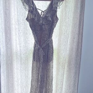 SAGE GREEN RUFFLED VNECK JUMPSUIT